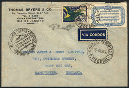 BRAZIL: Airmail Cover Sent From Rio To England On 16/AU/1936 By German Airmail, Minor Defect, Low Start! - Andere & Zonder Classificatie