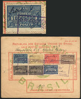 BRAZIL: Postal Money Order Of 12/JUN/1940 With Large Postage Including RHM.D79 (1,000,000Rs.), One Stamp Of Low Value Wi - Otros & Sin Clasificación