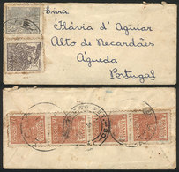 BRAZIL: Very Small Cover Sent To Portugal With Interesting Postage On Front And Back, VF Quality! - Otros & Sin Clasificación