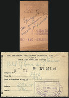 BRAZIL: 2 Receipts Of TELEGRAMS Sent Via Western Co., Interesting. - Other & Unclassified