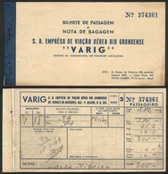 BRAZIL: Airplane Ticket Of 1949 For The Airline VARIG, Rae, VF Quality! - Sonstige & Ohne Zuordnung