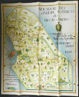 BRAZIL: Map Of The BOTANICAL GARDEN Of Rio De Janeiro, Published In 1944 By Imprenta Nacional, Large Size, Very Decorati - Otros & Sin Clasificación