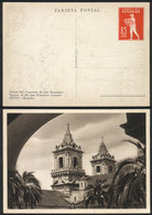 ECUADOR: 15c. Postal Card Illustrated On Back: "Quito, Towers Of The San Francisco Convent", Topic RELIGION, VF Quality! - Equateur