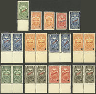 ECUADOR: Lot Of 21 Old Revenue Stamps, All With Punch Holes And SPECIMEN Overprint, Excellent Quality! - Ecuador