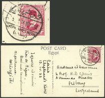 EGYPT: PC With View Of A Bridge In Cairo, Sent To Switzerland On 13/AP/1938, Cancelled "SHEPHEARD'S HOTEL", VF Quality!" - Other & Unclassified