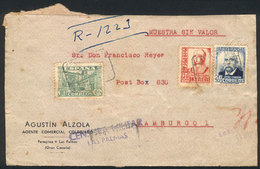 SPAIN: Front Of A Registered Parcel With "samples Without Value" Sent From LAS PALMAS To Germany On 26/AP/1937, Censored - Andere & Zonder Classificatie