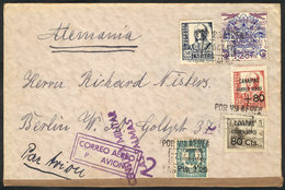 SPAIN: Airmail Cover Franked With Local Stamps Of The CANARY ISLANDS, Sent From Las Palmas To Berlin On 22/OC/1937, With - Other & Unclassified