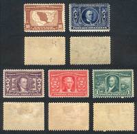 UNITED STATES: Sc.323/7, 1904 Louisiana Purchase, Compl. Set Of 5 Values With Hinge Marks, Fine Quality, Catalog Value U - Otros & Sin Clasificación