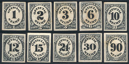 UNITED STATES: Sc.O47/O56, Post Office Dept., PROOFS On Thick Card, Complete Set Of 10 Values, Very Fine General Quality - Altri & Non Classificati