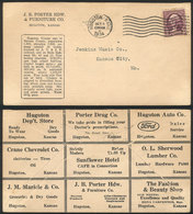 UNITED STATES: Cover Sent From Hugoton To Kansas On 5/OC/1934, Interesting Printed Advertising On Back, VF! - Other & Unclassified