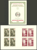 FRANCE: Yvert 1089/1090, 1956 Red Cross, Booklet With 4 Sets, MNH And Of Excellent Quality! - Other & Unclassified