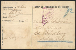 FRANCE: Card Sent By A Czech PRISONER OF WAR In The POW Camp Of Roche-Maurice With Postal Franchise For POW, VF And Inte - Other & Unclassified