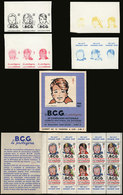 FRANCE: FIGHT AGAINST TUBERCULOSIS: Year 1966: Booklet Of 10 Cinderellas + 4 Imperforate Strips Of 3 (TRIAL COLOR PROOFS - Other & Unclassified