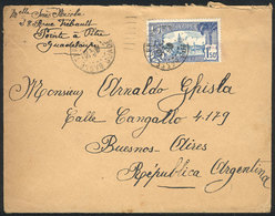 GUADELOUPE: Cover Franked With 1.50Fr (Sc.127) Alone, Sent From Basse Terre To Argentina On 30/NO/1932, With Panama Tran - Briefe U. Dokumente