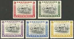 GUATEMALA: Yvert 160/164, 1940 Football, Cmpl. Set Of 5 Values, Mint With Tiny Hinge Mark, Excellent Quality! - Guatemala