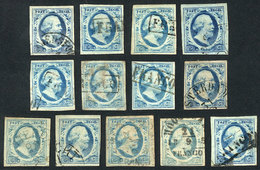 NETHERLANDS: Sc.1, 13 Used Examples, Range Of Shades And Cancels, The Expert Will Surely Find Scarce Printings, Fine To  - Other & Unclassified