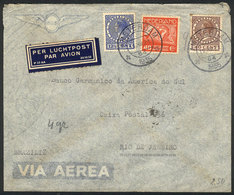 NETHERLANDS: Airmail Cover Sent From Amsterdam To Rio De Janeiro On 11/DE/1935 By Air France (transit Backstamp Of Paris - Andere & Zonder Classificatie