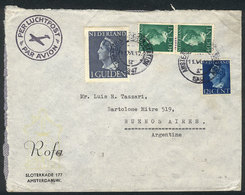 NETHERLANDS: Airmail Cover Franked With 1G. 92½c., Sent From Amsterdam To Argentina On 11/JUN/1947, Very Fine Quality! - Other & Unclassified