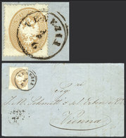 ITALY: Entire Letter Dated VENEZIA 2/JUN/1864, Franked With 15s. Yellow-chestnut Of 1863 (Sc.19) With Perfect Datestamp  - Lombardije-Venetië