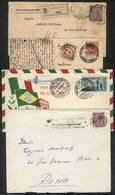 ITALY: 3 Covers + 1 Postcard Used Between 1912 And 1960: Registered Cover To Germany In 1912, PC Sent To Poste Restante  - Unclassified