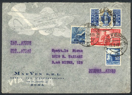 ITALY: Cover Franked By Sa.147 Airmail + Other Values (total 345L.), Sent From Roma To Argentina On 15/MAR/1948, Excelle - Sin Clasificación