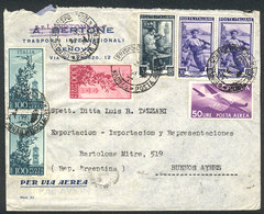 ITALY: Cover Franked By Airmail Sa.134 + 143 + Other Values (total 595L.), Sent From Genova To Argentina On 1/JUN/1951,  - Non Classificati