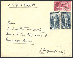 ITALY: Cover Franked By Sa.143 Airmail + Other Values (total 330L.), Sent From Milano To Argentina On 10/JUN/1952, Excel - Unclassified