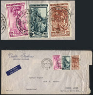 ITALY: Airmail Cover Sent From Milano To Argentina On 10/JUL/1952 Franked With 195L., The 3 Stamps With Commercial "C.I. - Non Classificati