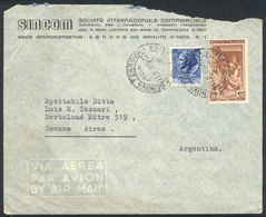 ITALY: Cover Sent From Genova To Argentina On 21/MAY/1955 With Nice Postage Of 160L. (combining 100L. Lavoro + 60L. Sira - Zonder Classificatie