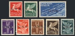 ITALY - REPUBBLICA SOCIALE ITALIANA: Yvert 1/8, 1944 Complete Set Of 8 Values Overprinted "G.N.R.", Mint Original Gum Bu - Sonstige & Ohne Zuordnung