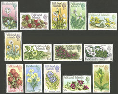 FALKLAND ISLANDS/MALVINAS: Yvert 160/173, 1968 Flowers, Cmpl. Set Of 14 MNH Values, Excellent Quality! - Falklandinseln