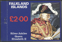 FALKLAND ISLANDS/MALVINAS: Sc.254a/256a, 1977 Silver Jubilee Queen Elizabeth II, Complete Booklet With 3 Panes, VF Quali - Falklandeilanden