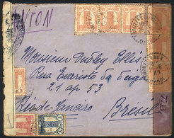 MOROCCO: Airmail Cover Sent To Brazil On 26/MAY/1945 (unusual Destination), With Nice Postage And Double Censor, VF Qual - Otros & Sin Clasificación