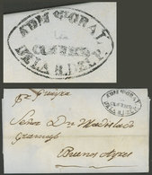 PARAGUAY: Entire Letter Dated Asunción 5/MAY/1862 Sent To Buenos Aires (by Guayra), With The Black Mark "ADMON. GRAL. DE - Paraguay