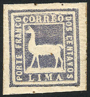 PERU: Sc.20, 1873 Llama 2c. Mint Original Gum, VF Quality! - Perú