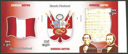 PERU: Sc.1506, 2006 Flag, Coat Of Arms And Anthem, The Set In IMPERFORATE Strip Of 3, Excellent Quality, Rare! - Perú