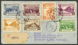 PERU: Sc.C6/C12, 1935 Lima 400 Years, The Set Of 7 Values Franking A Cover Sent To Argentina On 19/JA/1935, Minor Defect - Perù