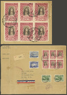 PERU: Sc.C39, 1936/7 10S. Santa Rosa De Lima, Splendid Block Of 6 + Other Values (total 73 Soles) Franking A Registered  - Perù