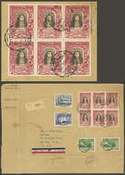 PERU: Sc.C39, 1936/7 10S. Santa Rosa De Lima, Splendid Block Of 6 + Other Values (total 73 Soles) Franking A Registered  - Pérou