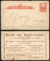 PERU: 3c. Lettercards With Printed Advertising On Back For HOTEL DEL FERRO-CARRIL In Matucana, Used In 1906 (without Can - Perú