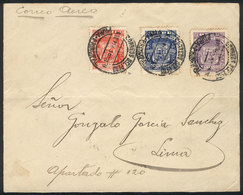 PERU: 28/JUL/1932 Piura - Lima, Front Of Airmail Cover Franked With The Set "Piura 400 Years" (Sc.300/1 + C3), With FIRS - Perù