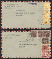 PERU: 14/OC And 24/OC/1932 Lima - Chiclayo, 2 Covers Sent By PANAGRA With Postages Of 60c (double Rate) And 95c. (triple - Perù