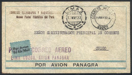 PERU: 13/MAY/1933 Lima - Cuzco, PANAGRA First Flight, Official Cover Of The Post, Excellent Quality, Ex-Herbert Moll - Peru