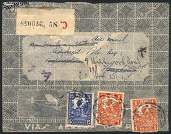 PERU: 4/DE/1933 Lima - HONG KONG, Registered Airmail Cover Franked With 2.15S., Forwarded To Kowloon, On Back It Bears S - Perú
