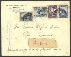 PERU: 1/JA/1936 Lima - Paris (France), Cover Carried On First Flight "weekly 100% Airmail Service Between Lima And Europ - Peru