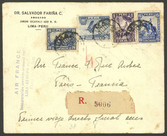 PERU: 1/JA/1936 Lima - Paris (France), Cover Carried On First Flight "weekly 100% Airmail Service Between Lima And Europ - Pérou