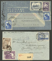 PERU: 11/JUN/1936 And 28/DE/1936, Huanuco And Lima To Berlin, Airmail Covers With The New Rates Of That Year, One With 1 - Peru