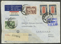 PERU: 9/AU/1940 Lima - Switzerland, Registered Airmail Cover With Quadruple Rate (2.25S. For Every 5 Grams X4 = 9S. + 20 - Perù