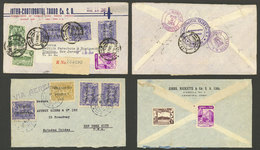 PERU: 5/MAR/1941 And 3/JUL/1941, 2 Airmail Covers To USA With Triple Airmail Rate, The Former Registered And Franked Wit - Peru