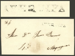 PERU: Folded Cover Sent To Ayacucho With Straightline AREQUIPA Mark (54 X 7 Mm) In Black Along "4½" Rating, VF Quality!" - Peru